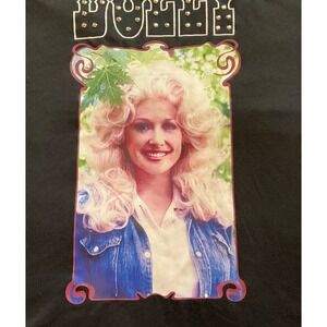 Dolly Parton Graphic T-Shirt Mens SIze 2XL Black Studded Music Short Sleeves